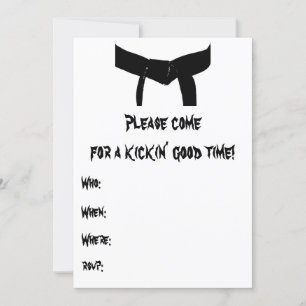 Martiale Kunst Birthday Yellow Red Invitation Kaart