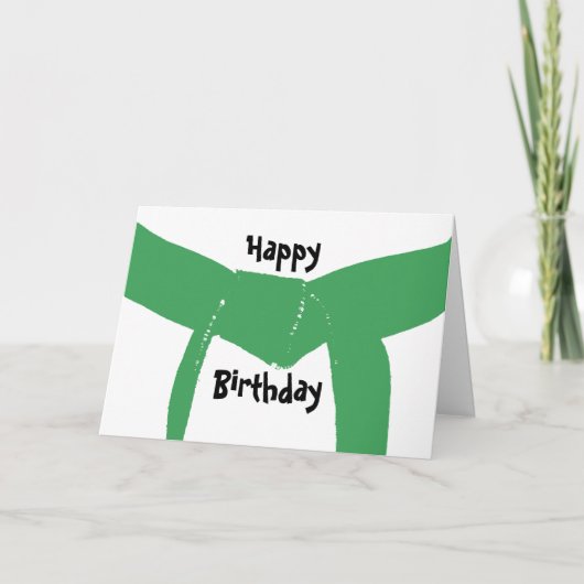 Martiale Kunst Groene Belt Birthday Kaart (Voorkant)