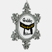 Martiale Kunst Junior Black Belt gedateerd Tin Sneeuwvlok Ornament (Links)