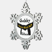 Martiale Kunst Junior Black Belt gedateerd Tin Sneeuwvlok Ornament (Rechts)