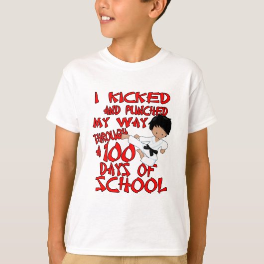 Martiale kunsten 100 dagen school t-shirt (Voorkant)