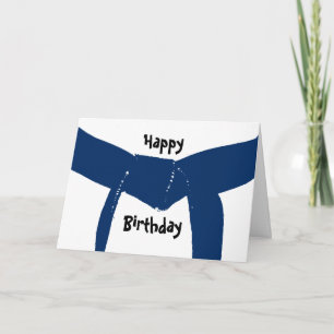 Martiale kunsten Dark Blue Belt Birthday Kaart