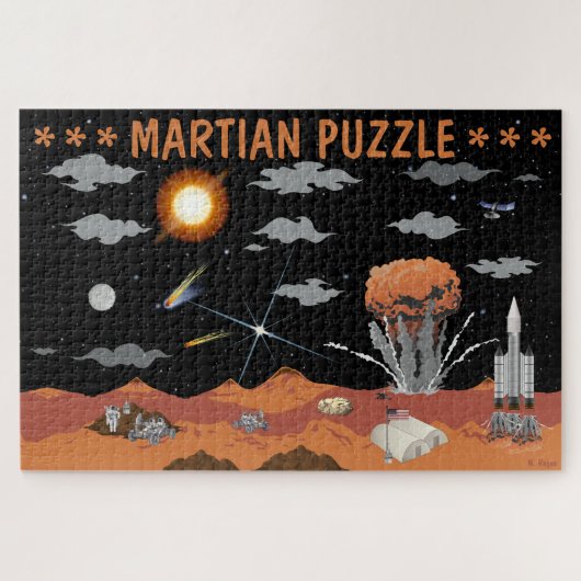 Martian Art Sci Fi Mars Story Legpuzzel (Horizontaal)