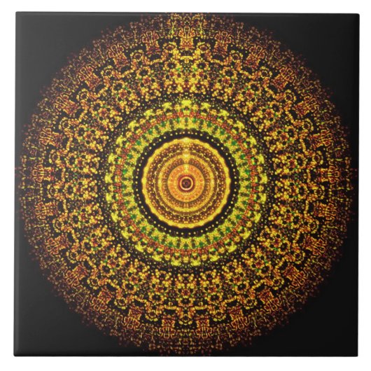 Martian Aztec Mandala Tile Tegeltje (Voorkant)