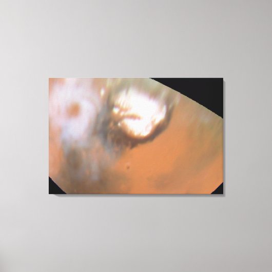 Martian Cyclone, gezien vanuit de noordelijke pool Canvas Afdruk (Voorkant)