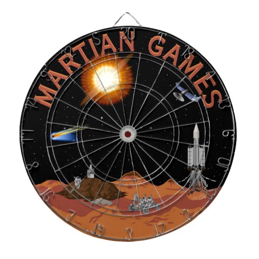 Martian Games Sci-Fi Scene Multi-Target Dartbord (Voorkant)