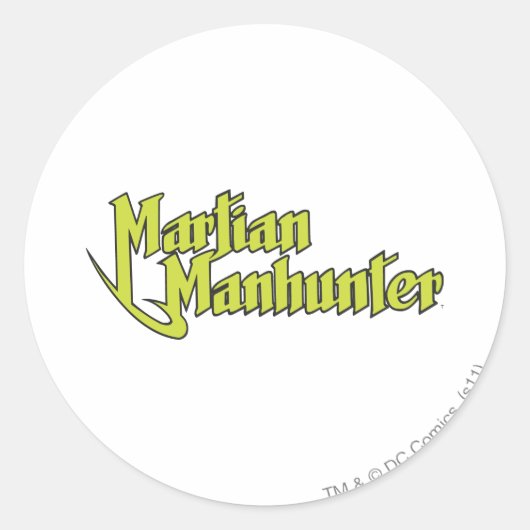 Martian Manhunter Logo Ronde Sticker (Voorkant)