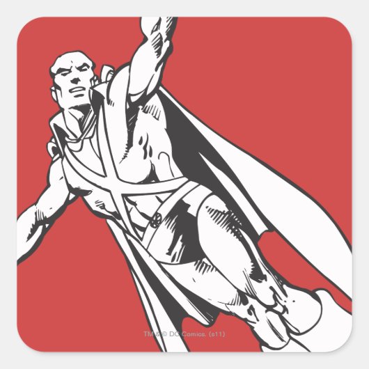 Martian Manhunter Soars 2 Vierkante Sticker (Voorkant)