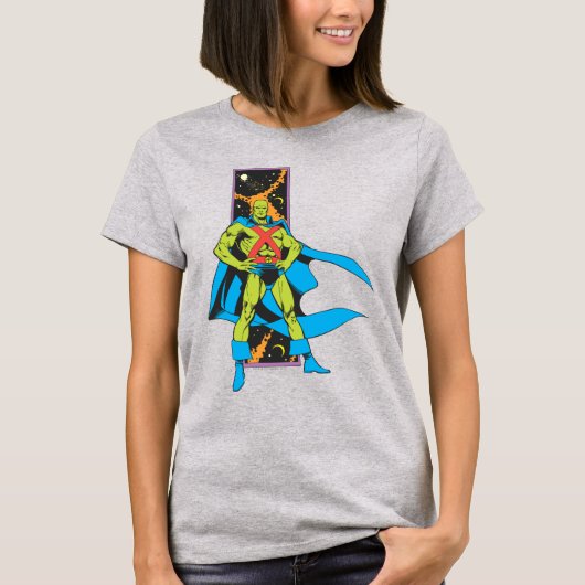 Martian Manhunter & Space Backdrop T-shirt (Voorkant)