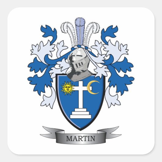 Martin Coat of Arms Vierkante Sticker (Voorkant)