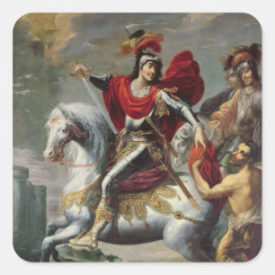 Martin deelt zijn cloak met de bedelaar vierkante sticker