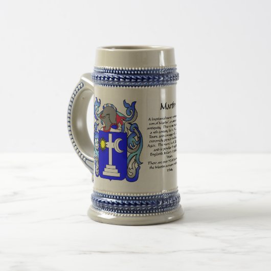 Martin Family Crest Stein Bierpul (Voorkant links)