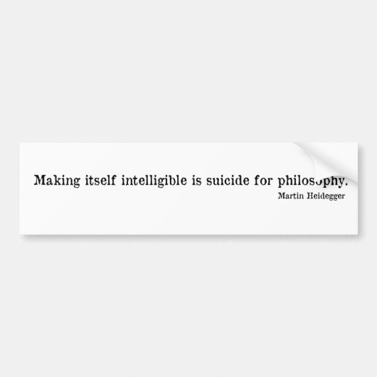 Martin Heidegger Bumpersticker (Voorkant)