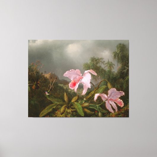MARTIN J. HEADE Oerwoud Orchideeën & kolibries 187 Canvas Afdruk (Voorkant)