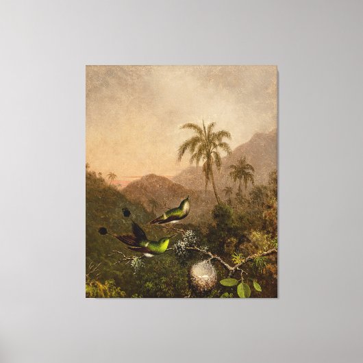 MARTIN J.HEADE - Twee kolibries met groene borsten Canvas Afdruk (Voorkant)