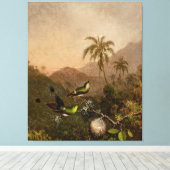 MARTIN J.HEADE - Twee kolibries met groene borsten Canvas Afdruk (Insitu (Houten vloer))