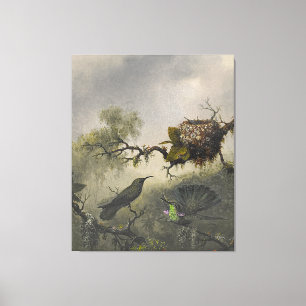 MARTIN J. HEADE  Witbuikvioletkolibrie (1863-64) Canvas Afdruk