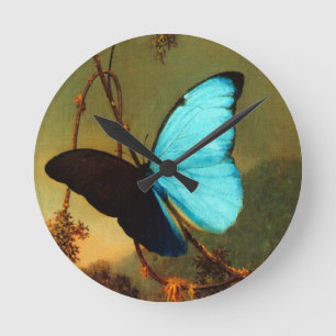 Martin Johnson Heade Blue Morpho Butterfly Ronde Klok