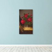 Martin Johnson Heade Jacqueminot Rozen Canvas Afdruk (Insitu (Houten vloer))