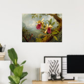 Martin Johnson Heade - Orchids en kolibrie Poster (Thuiskantoor)