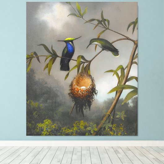 MARTIN JOHNSON HEADE - Plovercrest met zwarte bors Canvas Afdruk (Insitu (Houten vloer))