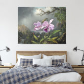 MARTIN JOHNSON HEADE - Studie van een orchidee - 1 Canvas Afdruk (Insitu (Slaapkamer))