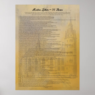 Martin Luther 95 Theses in het Engels Poster