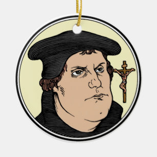 Martin Luther bekent met Christelijk gekruisigde v Keramisch Ornament