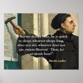 Martin Luther citaat over bierdrinkers Poster