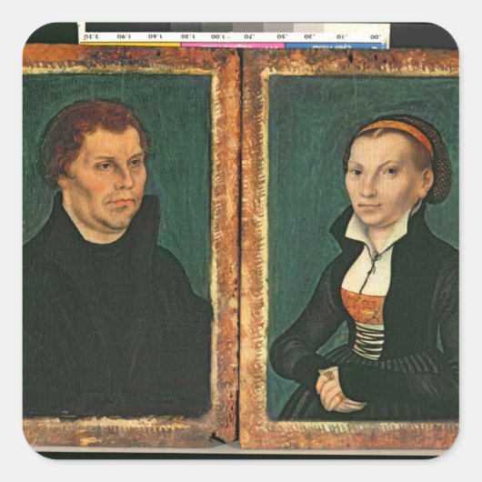 Martin Luther, Katharina von Bora, c.1526 Vierkante Sticker (Voorkant)
