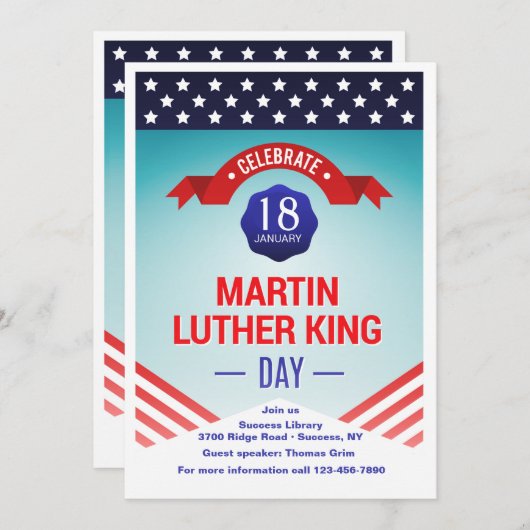 Martin Luther Kind Day Uitnodiging (Voorkant / Achterkant)