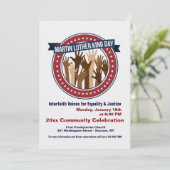 Martin Luther King Intergeloof Celebration Invite Kaart (Staand voorkant)