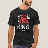 Martin Luther King Jr. Empowered Fist Symbol Desig T-shirt (Voorkant)