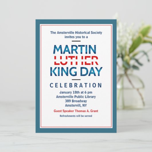 Martin Luther King Jr. Uitnodiging (Staand voorkant)