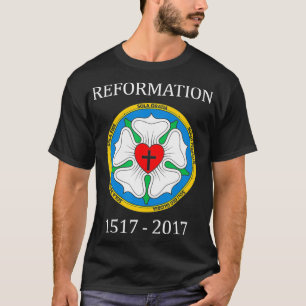 Martin Luther Roos de Vijf Solas-demonstrant T-shirt