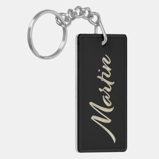 Martin Name Whitegold Porte-clés (Devant gauche)