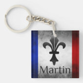 Martin Name with French Flag Sleutelhanger (voorkant)