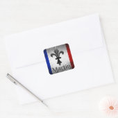 Martin Name with French Flag Vierkante Sticker (Envelop)