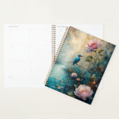 Martin-pêcheur et roses roses (Devant avec enveloppe)