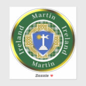 Martin Shield & Celtic Cross gepersonaliseerd Sticker (Vel)