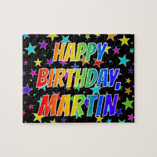 "MARTIN" Voornaam, geun "HAPPY BIRTHDAY" Legpuzzel