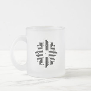 MARTIN Zwart Moderne Geometrische Kufi-calligr Matglas Koffiemok