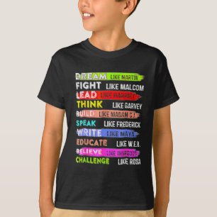 Martin Zwarte Geschiedenis Maand Zwart Afro Afrika T-shirt