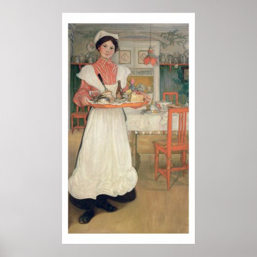 Martina Carrying Breakfast op een lade, 1904 Poster (Voorkant)
