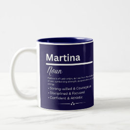 Martina, Girl Personalized Name Definition Mug Tweekleurige Koffiemok
