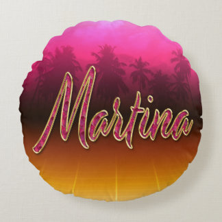 Martina Vorname Name golden pink Kissen Rond Kussen