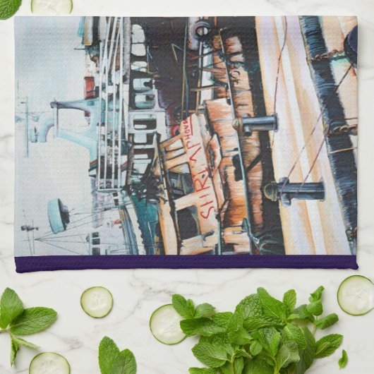 Martine in het Midden-Oosten, Jaffe, Israël Theedoek (Gevouwen)