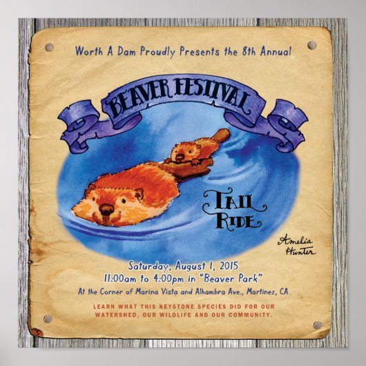 Martinez Beaver Festival Tail Ride Poster (Voorkant)