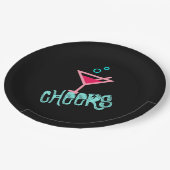 Martini - Alcohol Drink Pop Art, Roze & Turquoise Papieren Bordje (Gekanteld)