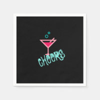 Martini - Alcohol Drink Pop Art, Roze & Turquoise